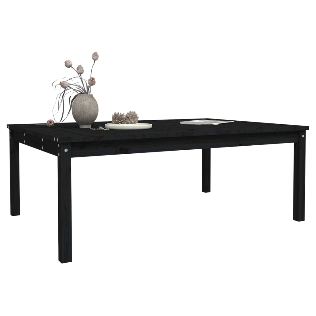 vidaXL Mesa de jardín madera maciza pino negro 121x82,5x45 cm