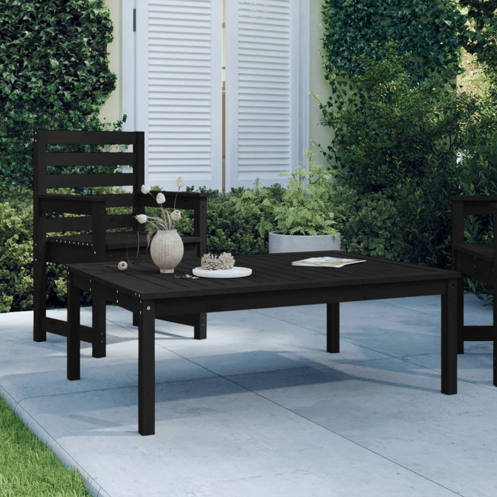 vidaXL Mesa de jardín madera maciza pino negro 121x82,5x45 cm