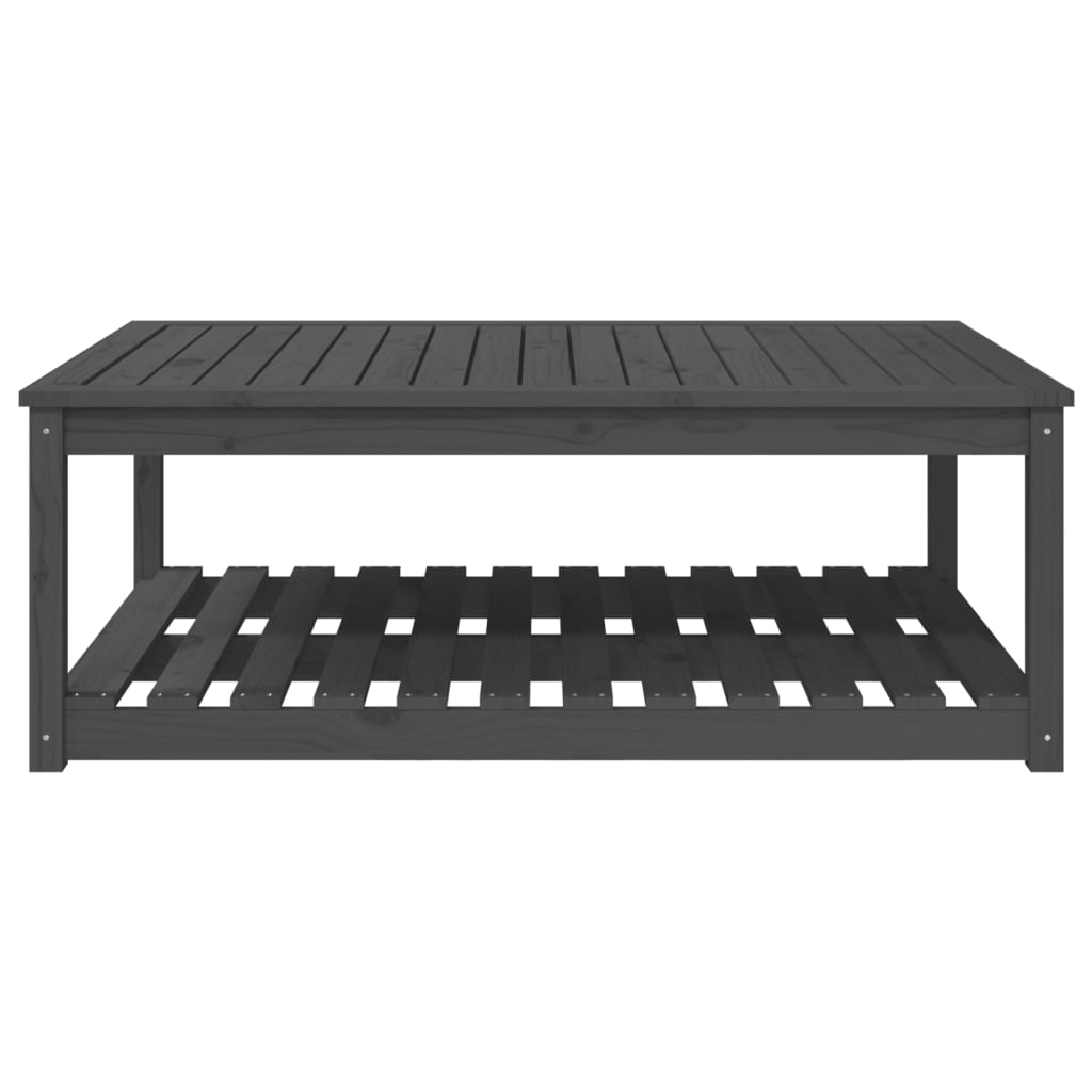 vidaXL Mesa de jardín madera maciza pino gris 121x82,5x45 cm