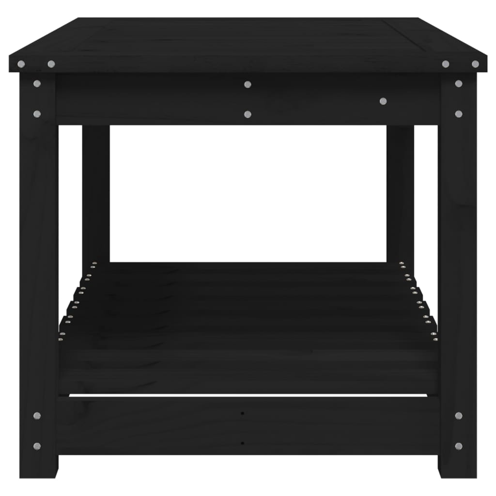 vidaXL Mesa de jardín madera maciza pino negro 82,5x50,5x45 cm