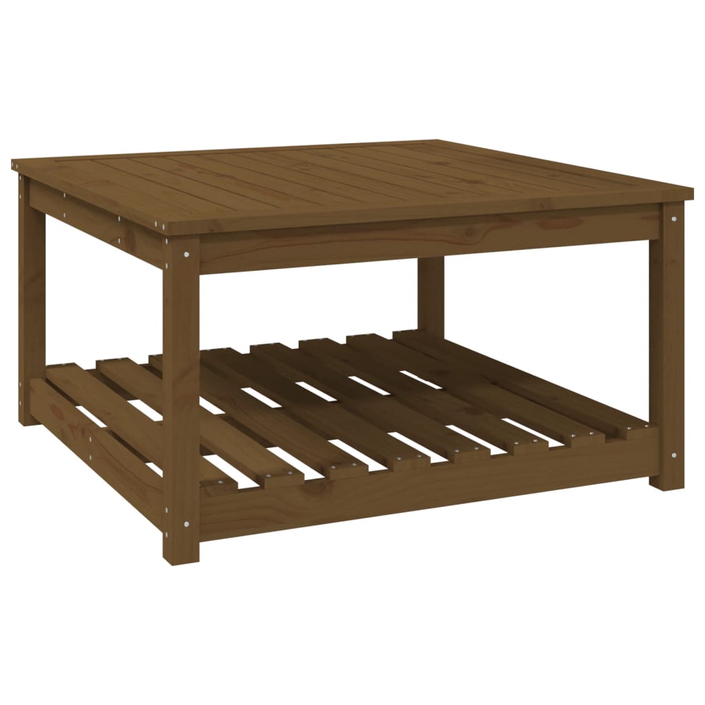 vidaXL Mesa de jardín madera maciza pino marrón miel 82,5x82,5x45 cm