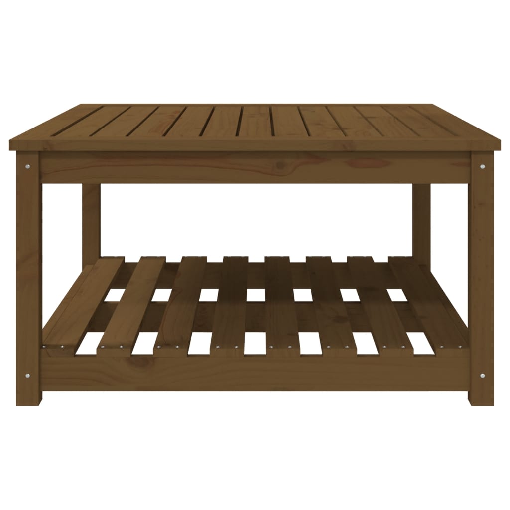 vidaXL Mesa de jardín madera maciza pino marrón miel 82,5x82,5x45 cm