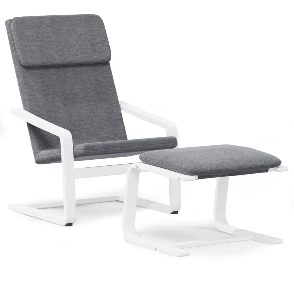 vidaXL Sillón de relax con taburete tela gris oscuro