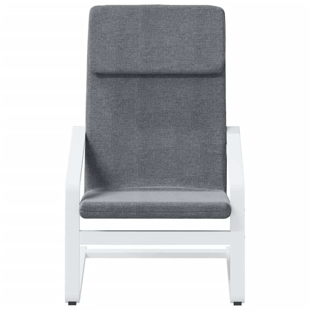 vidaXL Sillón de relax con taburete tela gris oscuro