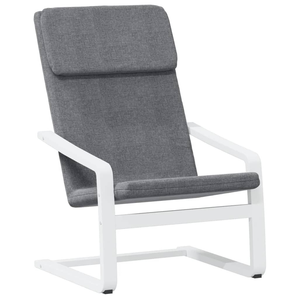 vidaXL Sillón de relax con taburete tela gris oscuro