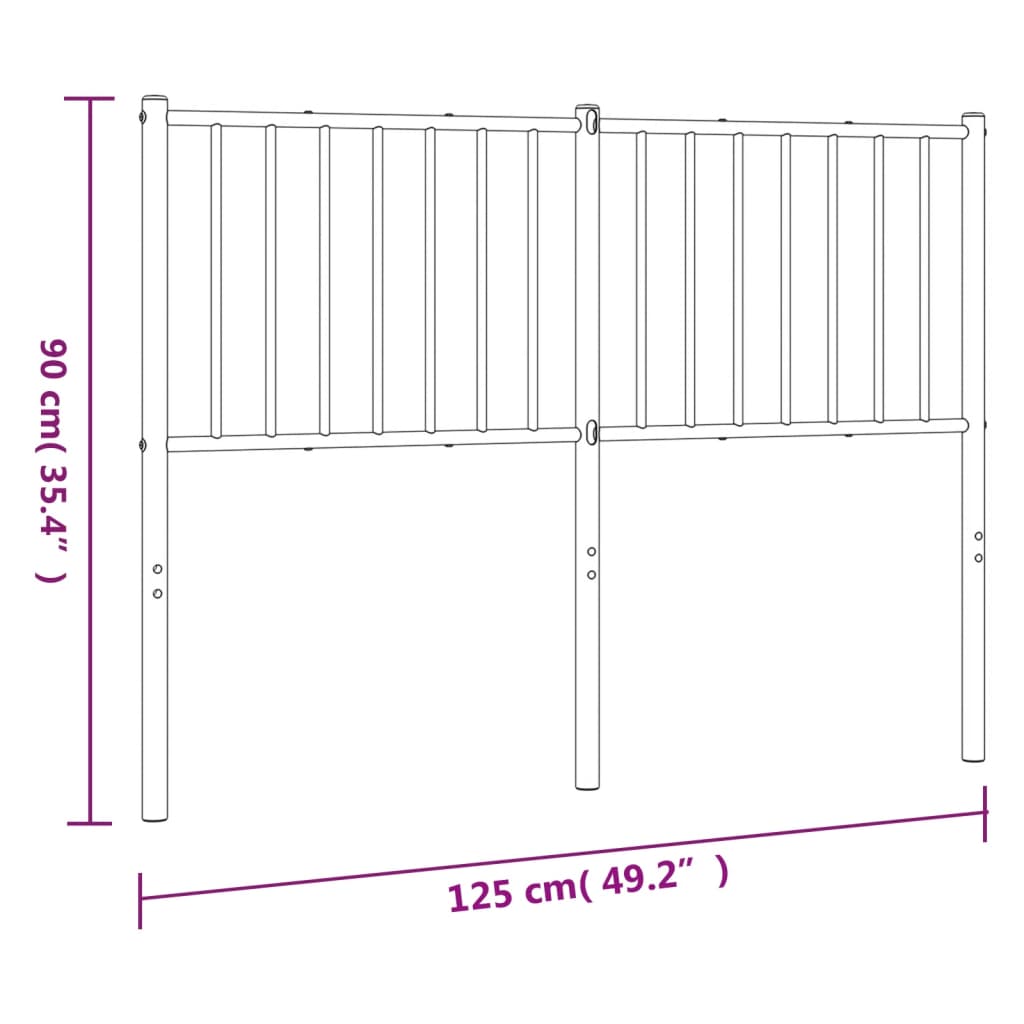 vidaXL Cabecero de metal negro 120 cm