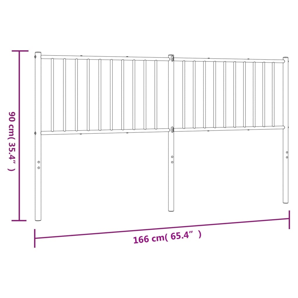 vidaXL Cabecero de metal negro 160 cm