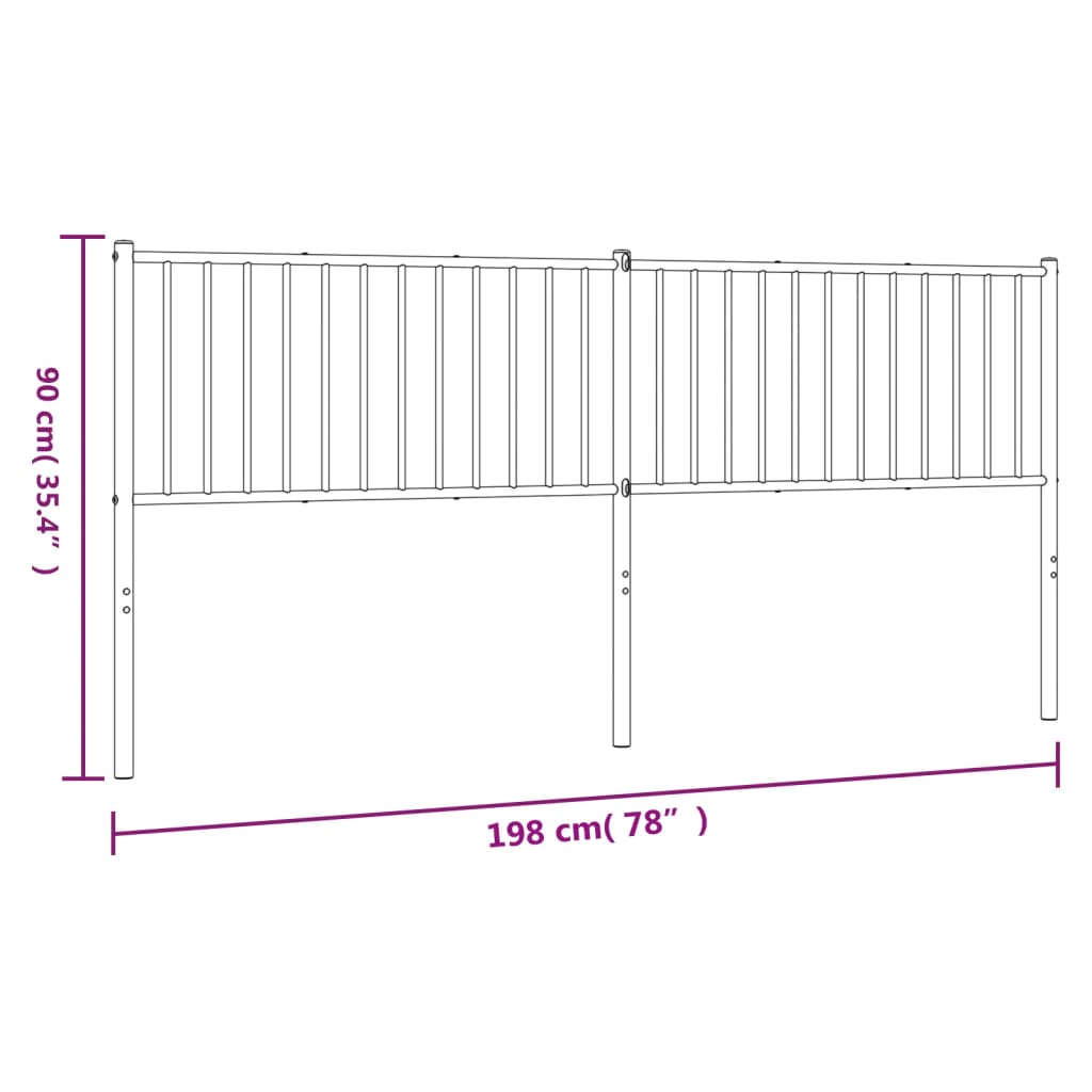 vidaXL Cabecero de metal negro 193 cm