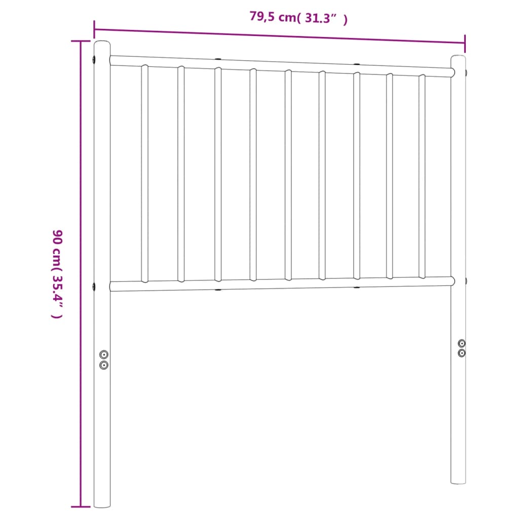 vidaXL Cabecero de metal blanco 75 cm