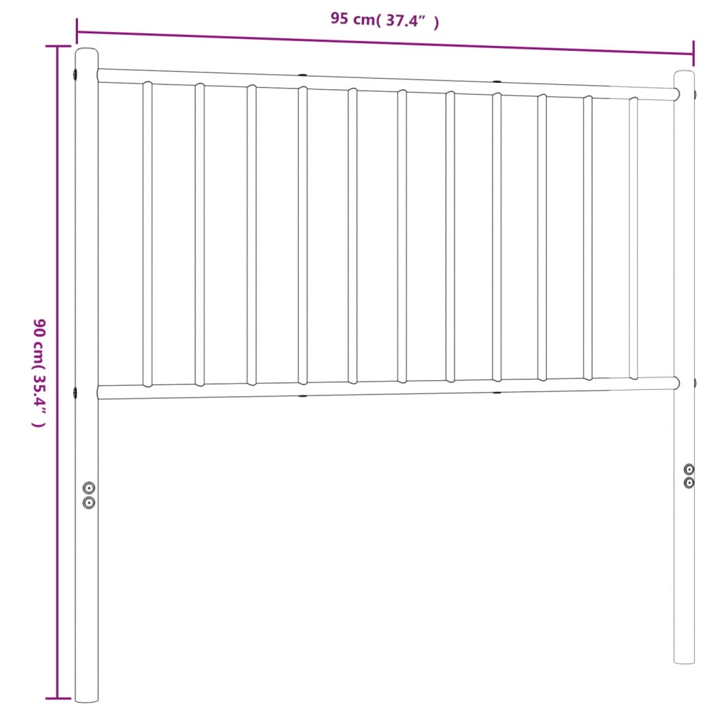 vidaXL Cabecero de metal blanco 90 cm