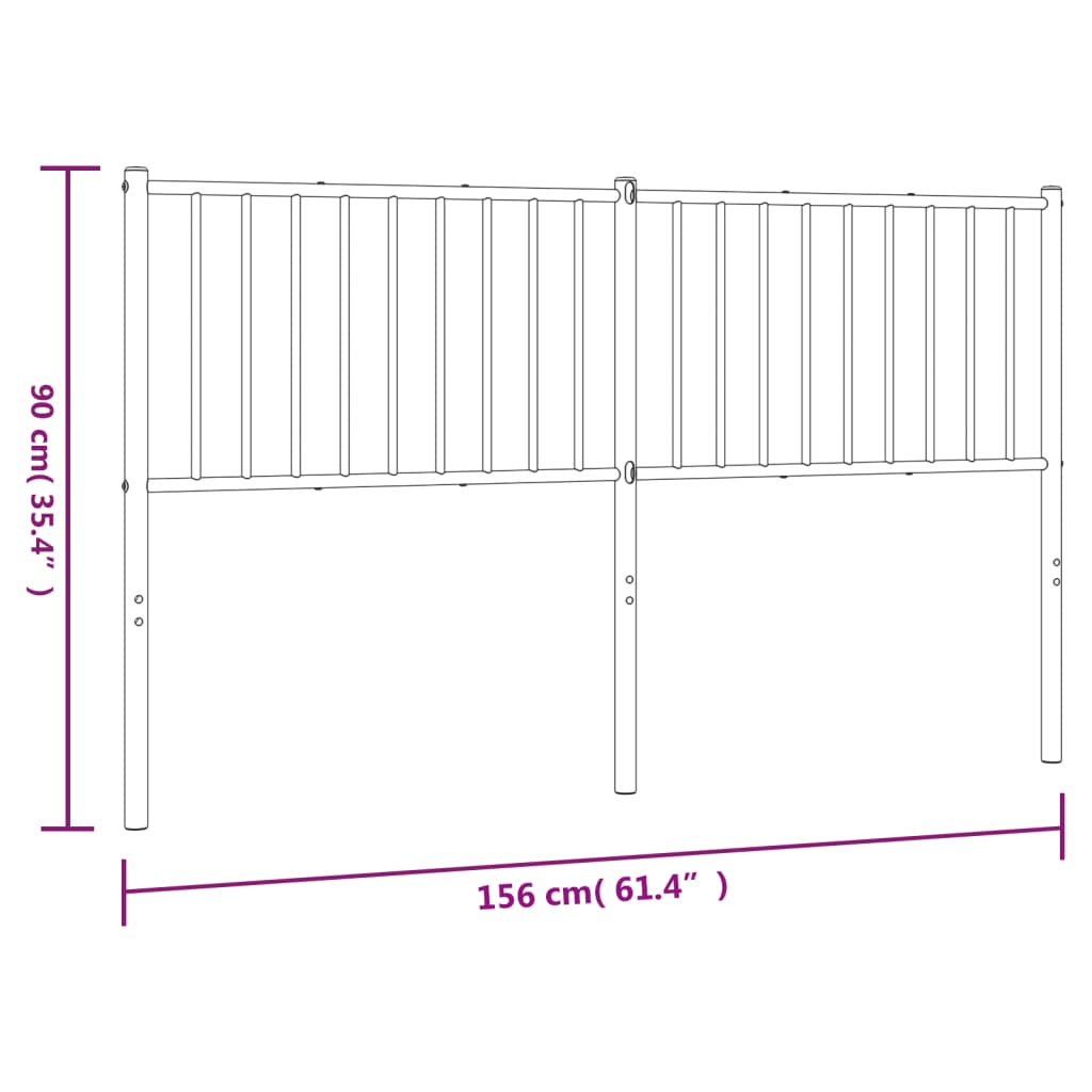 vidaXL Cabecero de metal blanco 150 cm