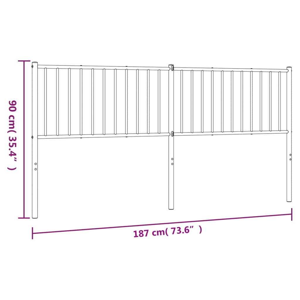 vidaXL Cabecero de metal blanco 180 cm