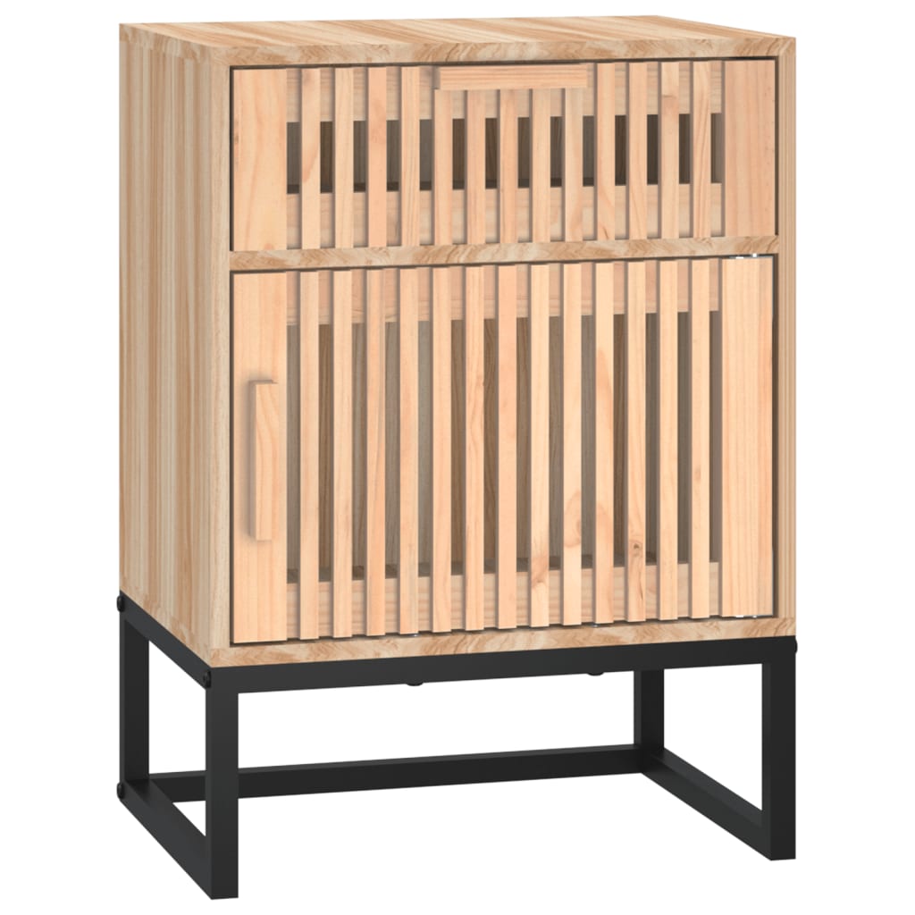 vidaXL Mesitas noche 2 uds hierro y madera contrachapada 40x30x55,5 cm