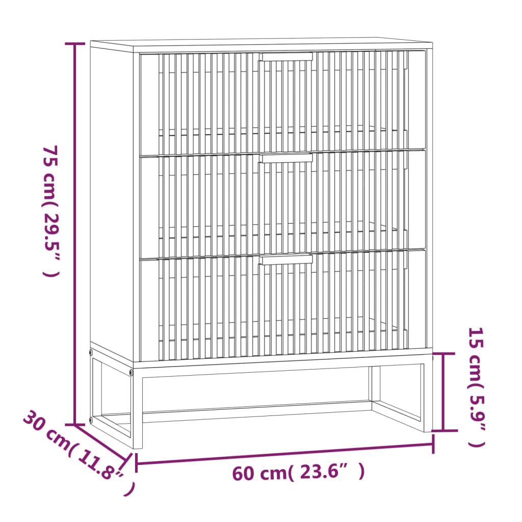 vidaXL Aparador de madera contrachapada blanco 60x30x75 cm