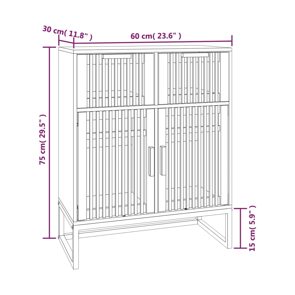 vidaXL Aparador de madera contrachapada 60x30x75 cm