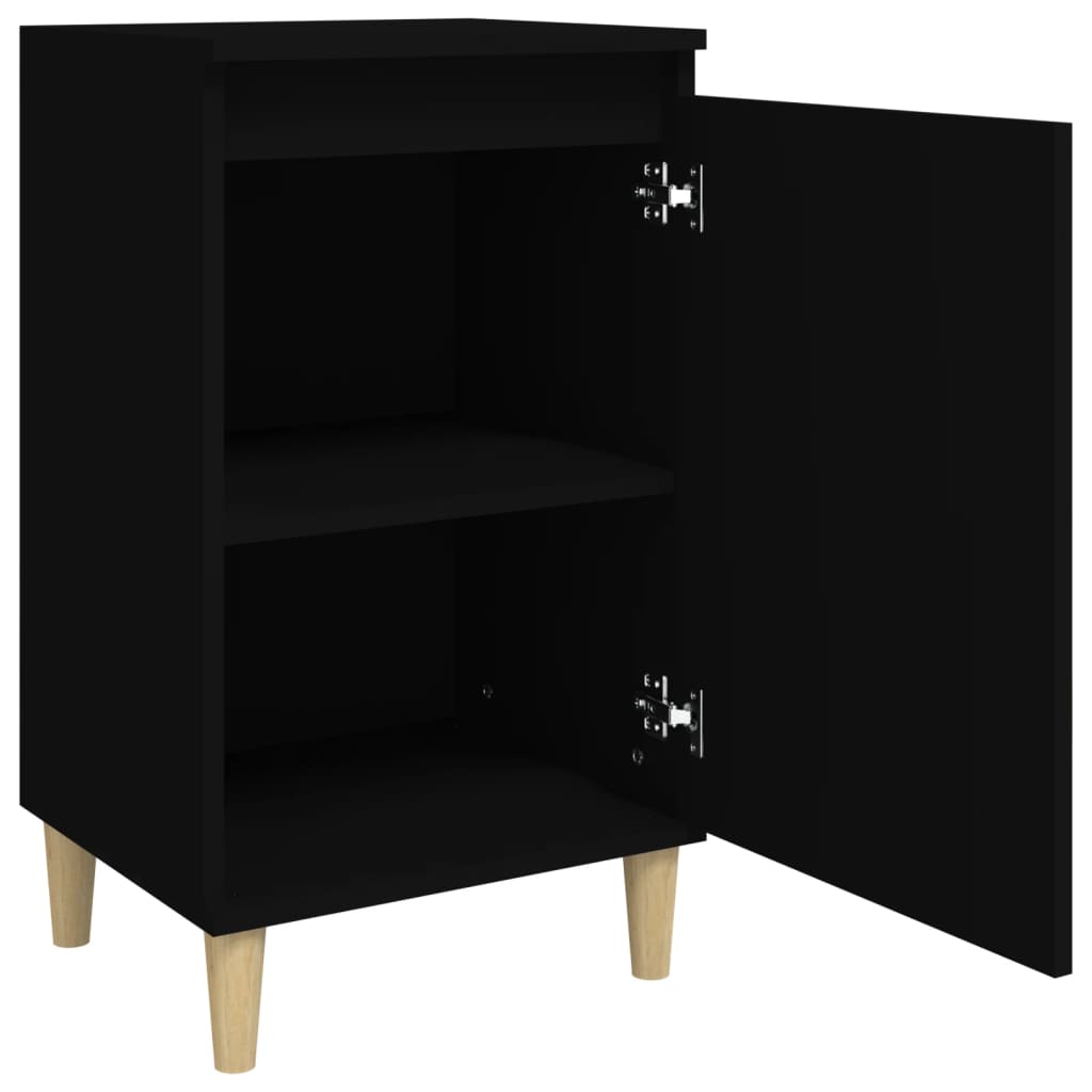 vidaXL Mesitas de noche 2 uds madera contrachapada negro 40x35x70 cm