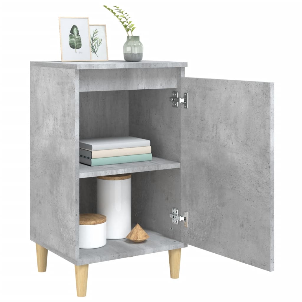 vidaXL Mesita de noche madera contrachapada gris hormigón 40x35x70 cm