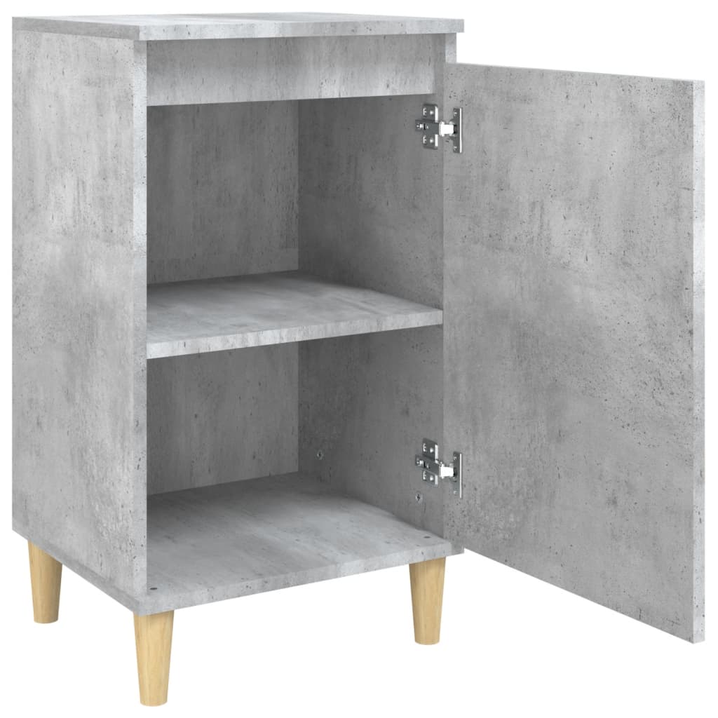 vidaXL Mesita de noche madera contrachapada gris hormigón 40x35x70 cm