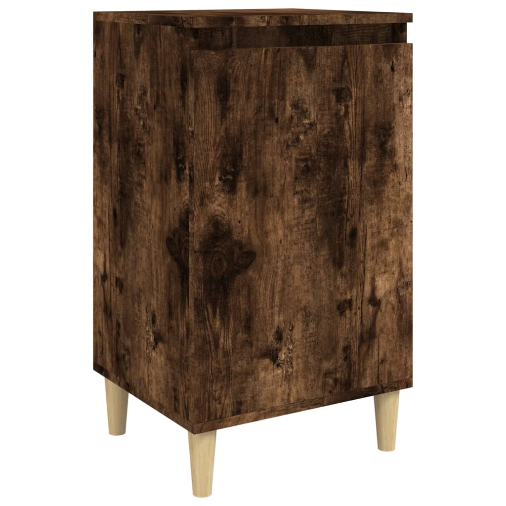 vidaXL Mesita de noche madera contrachapada roble ahumado 40x35x70 cm