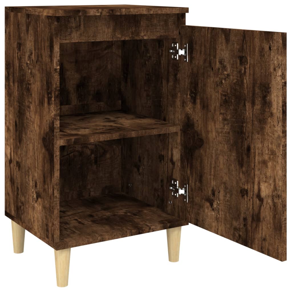 vidaXL Mesita de noche madera contrachapada roble ahumado 40x35x70 cm