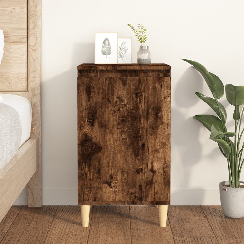 vidaXL Mesita de noche madera contrachapada roble ahumado 40x35x70 cm