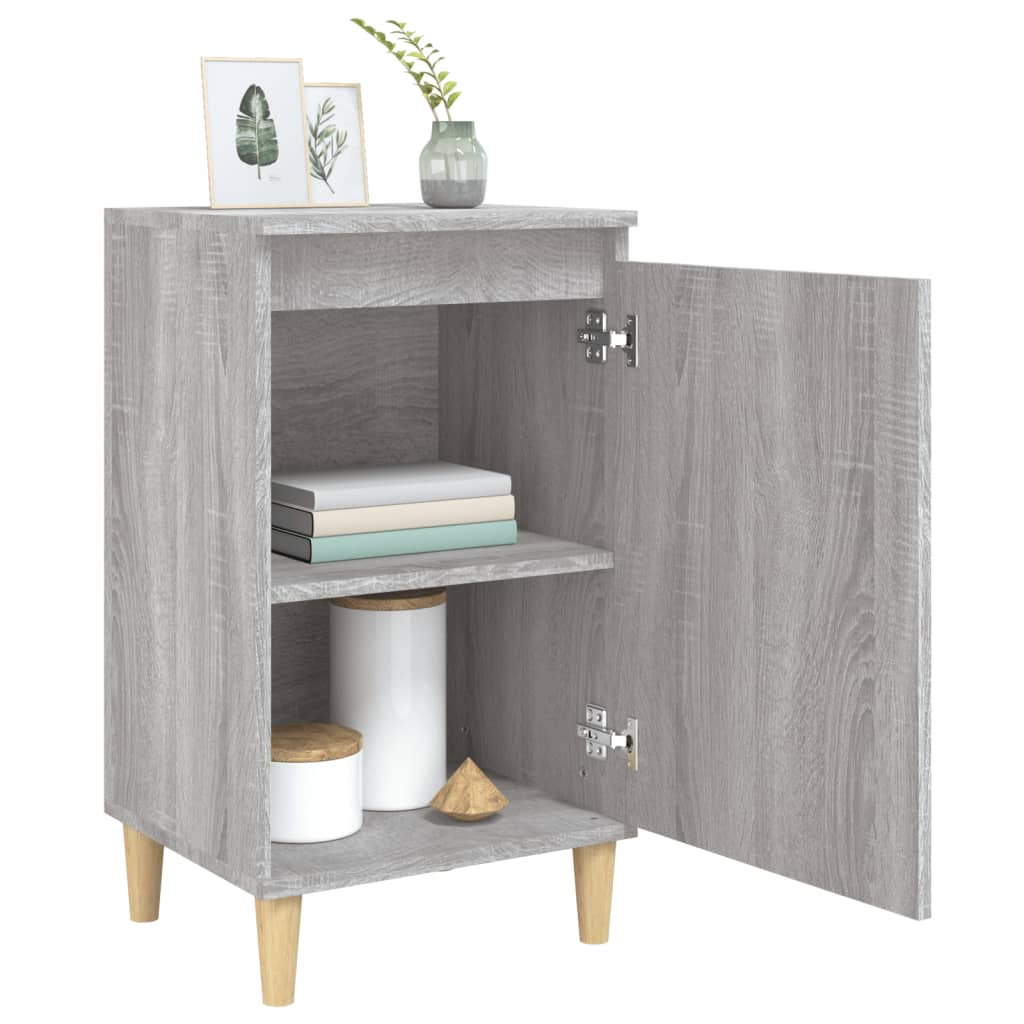 vidaXL Mesitas de noche 2 uds madera contrachapada gris 40x35x70 cm