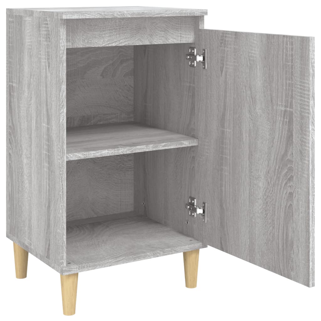 vidaXL Mesitas de noche 2 uds madera contrachapada gris 40x35x70 cm