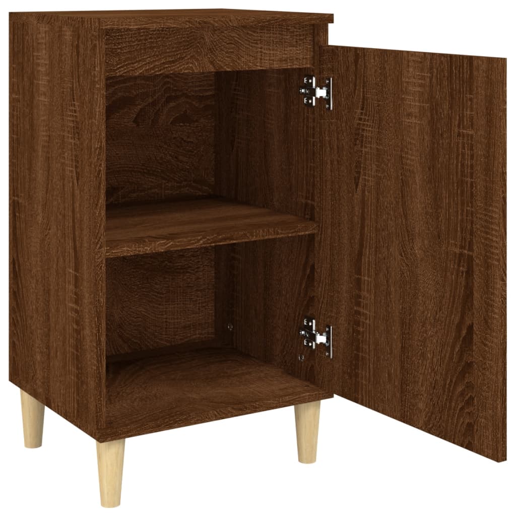 vidaXL Mesita de noche madera contrachapada roble marrón 40x35x70 cm