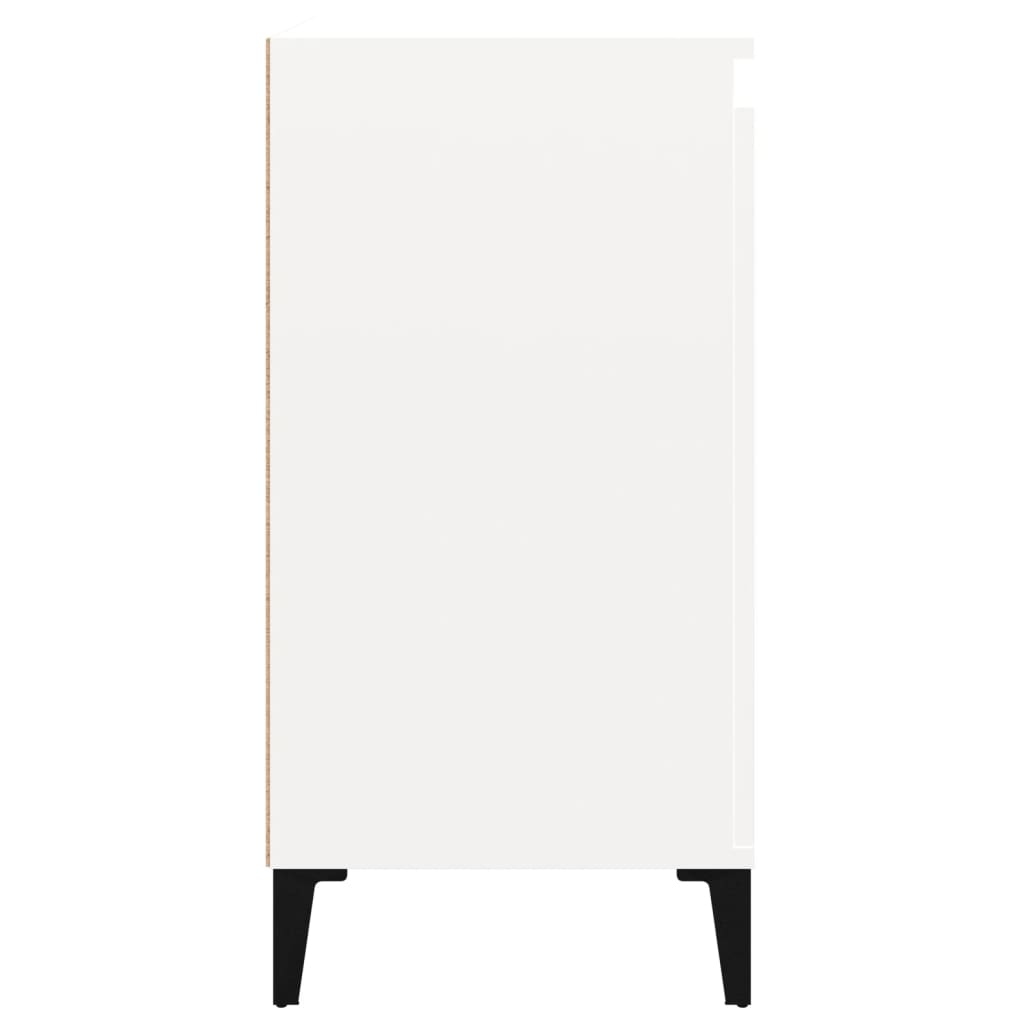 vidaXL Mesita de noche madera contrachapada blanco brillo 40x35x70 cm