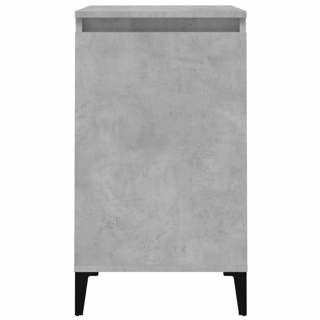 vidaXL Mesita de noche madera contrachapada gris hormigón 40x35x70 cm