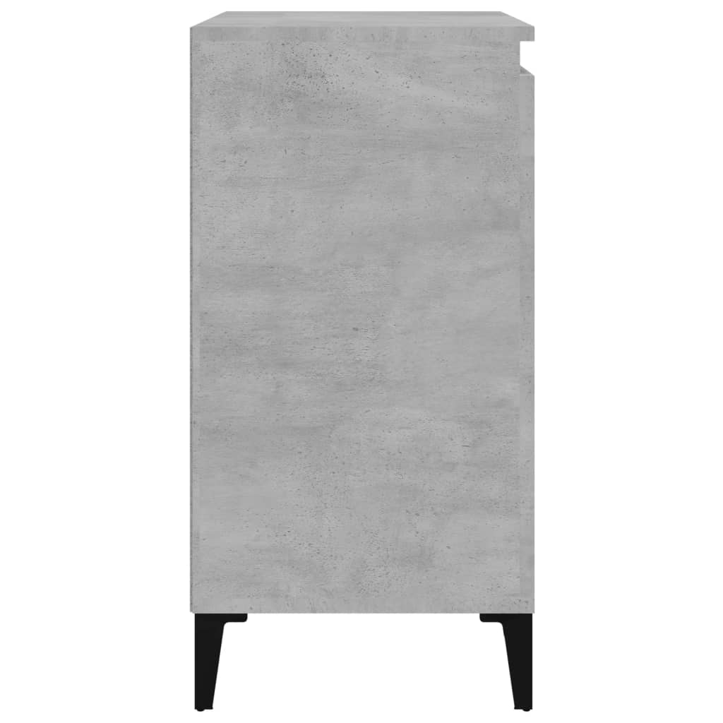 vidaXL Mesita de noche madera contrachapada gris hormigón 40x35x70 cm