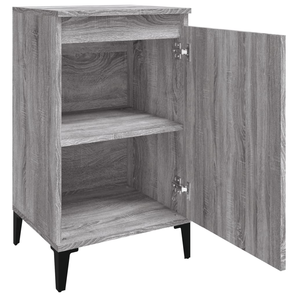 vidaXL Mesitas de noche 2 uds madera contrachapada gris 40x35x70 cm