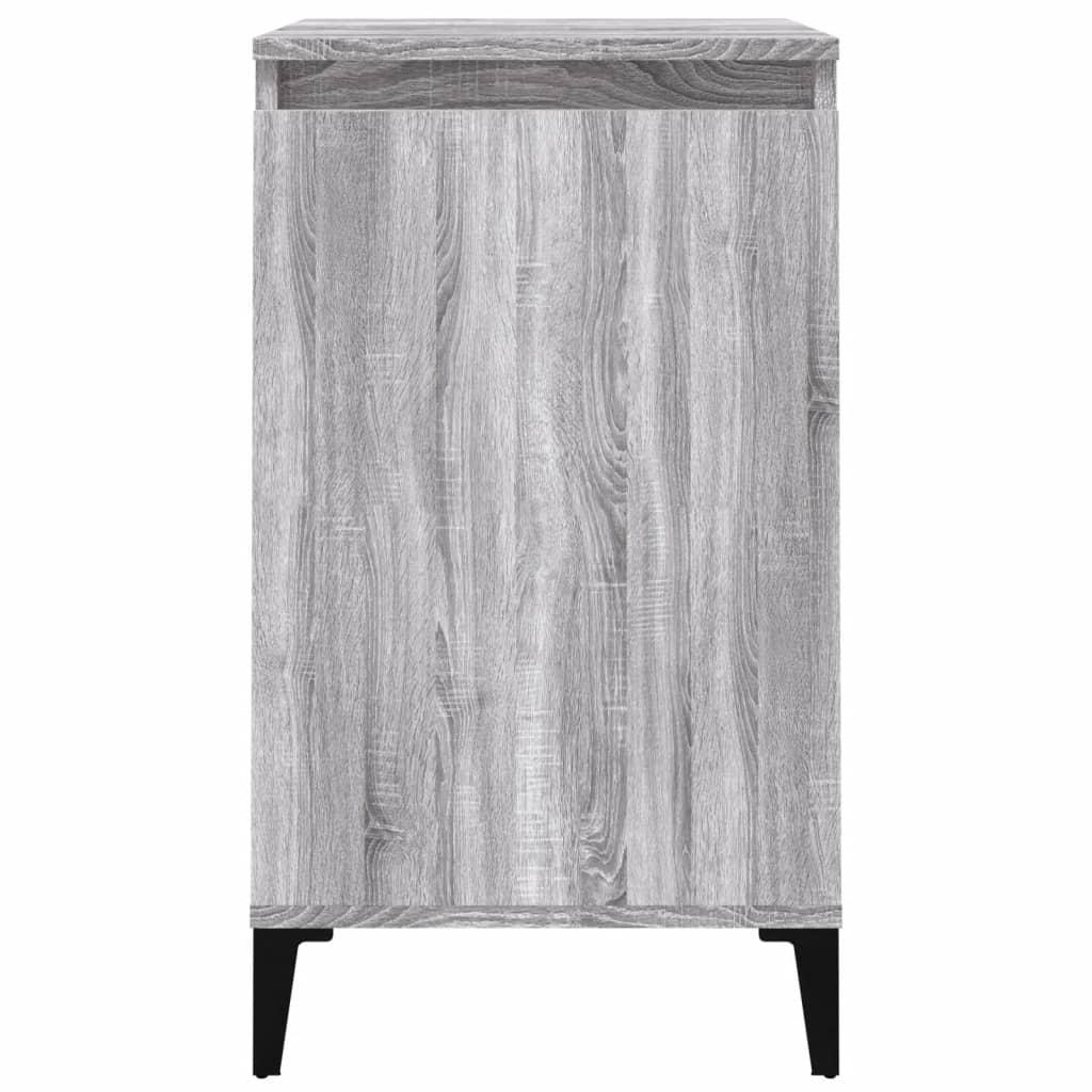 vidaXL Mesitas de noche 2 uds madera contrachapada gris 40x35x70 cm