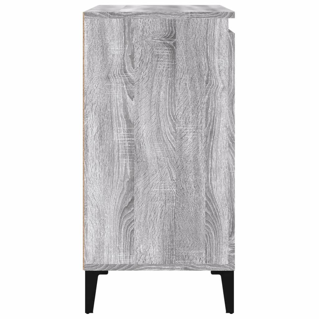 vidaXL Mesitas de noche 2 uds madera contrachapada gris 40x35x70 cm