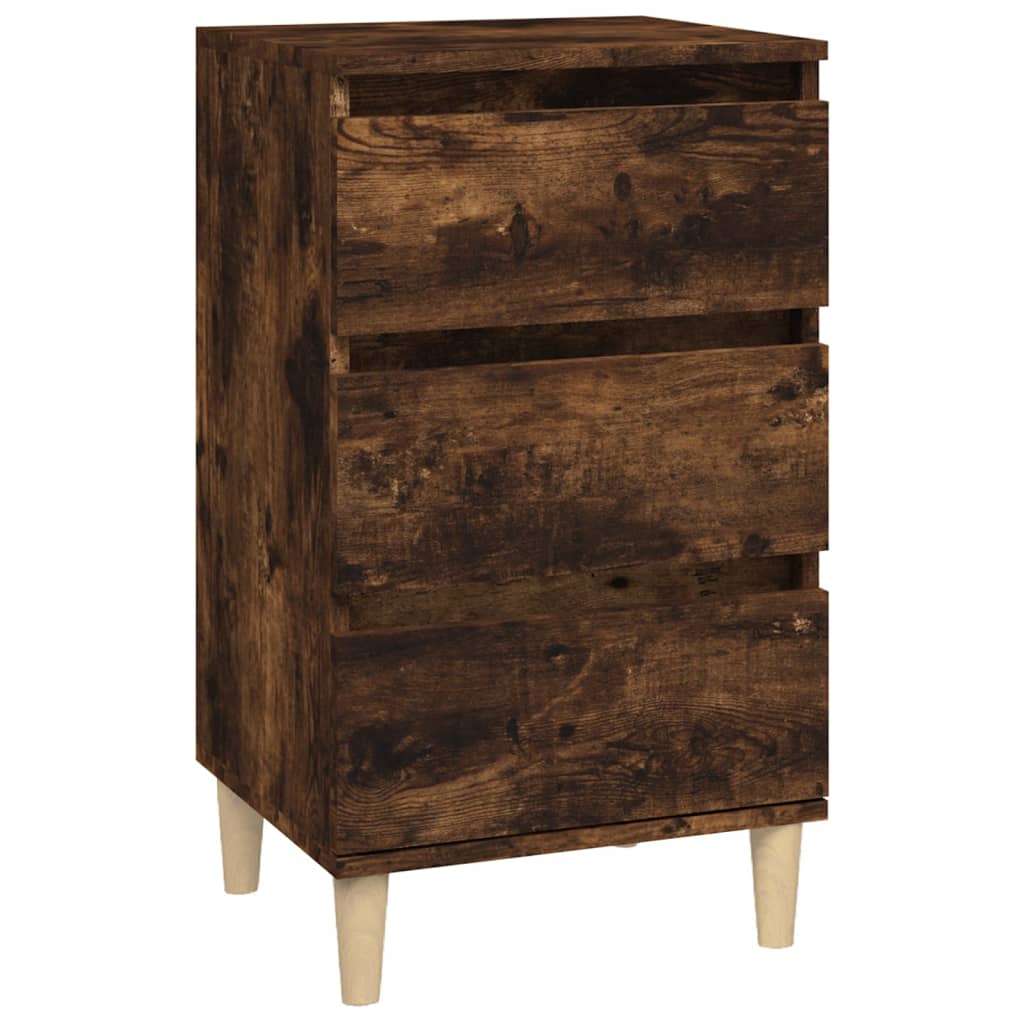 vidaXL Mesita de noche madera contrachapada roble ahumado 40x35x70 cm