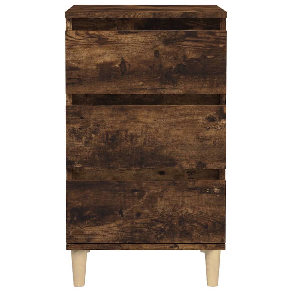 vidaXL Mesita de noche madera contrachapada roble ahumado 40x35x70 cm