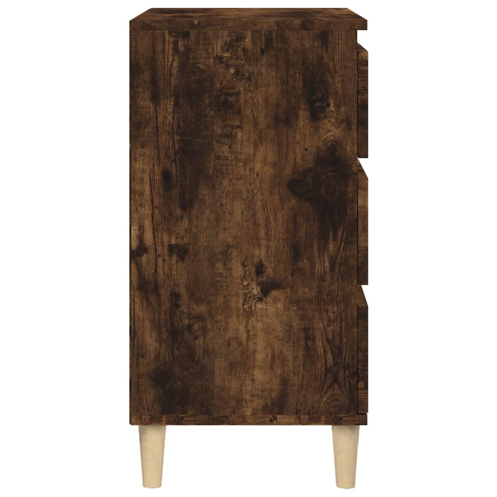 vidaXL Mesita de noche madera contrachapada roble ahumado 40x35x70 cm