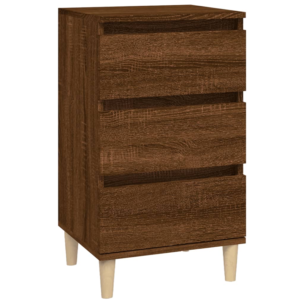 vidaXL Mesita de noche madera contrachapada roble marrón 40x35x70 cm