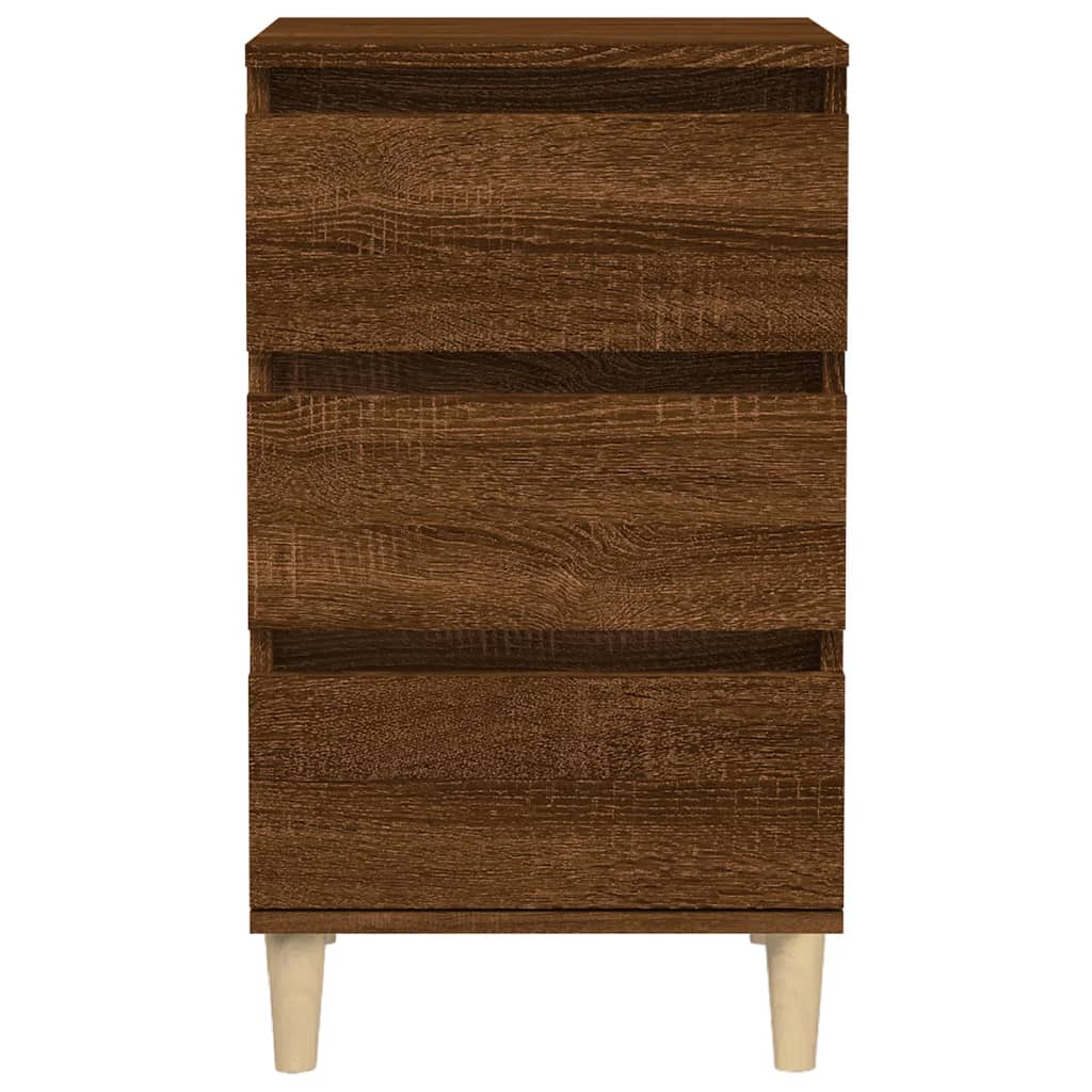 vidaXL Mesita de noche madera contrachapada roble marrón 40x35x70 cm