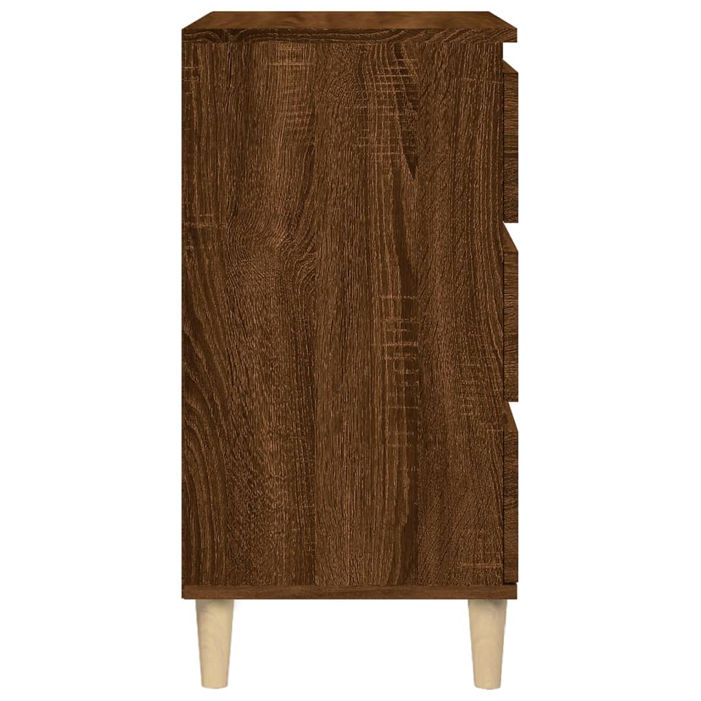 vidaXL Mesita de noche madera contrachapada roble marrón 40x35x70 cm