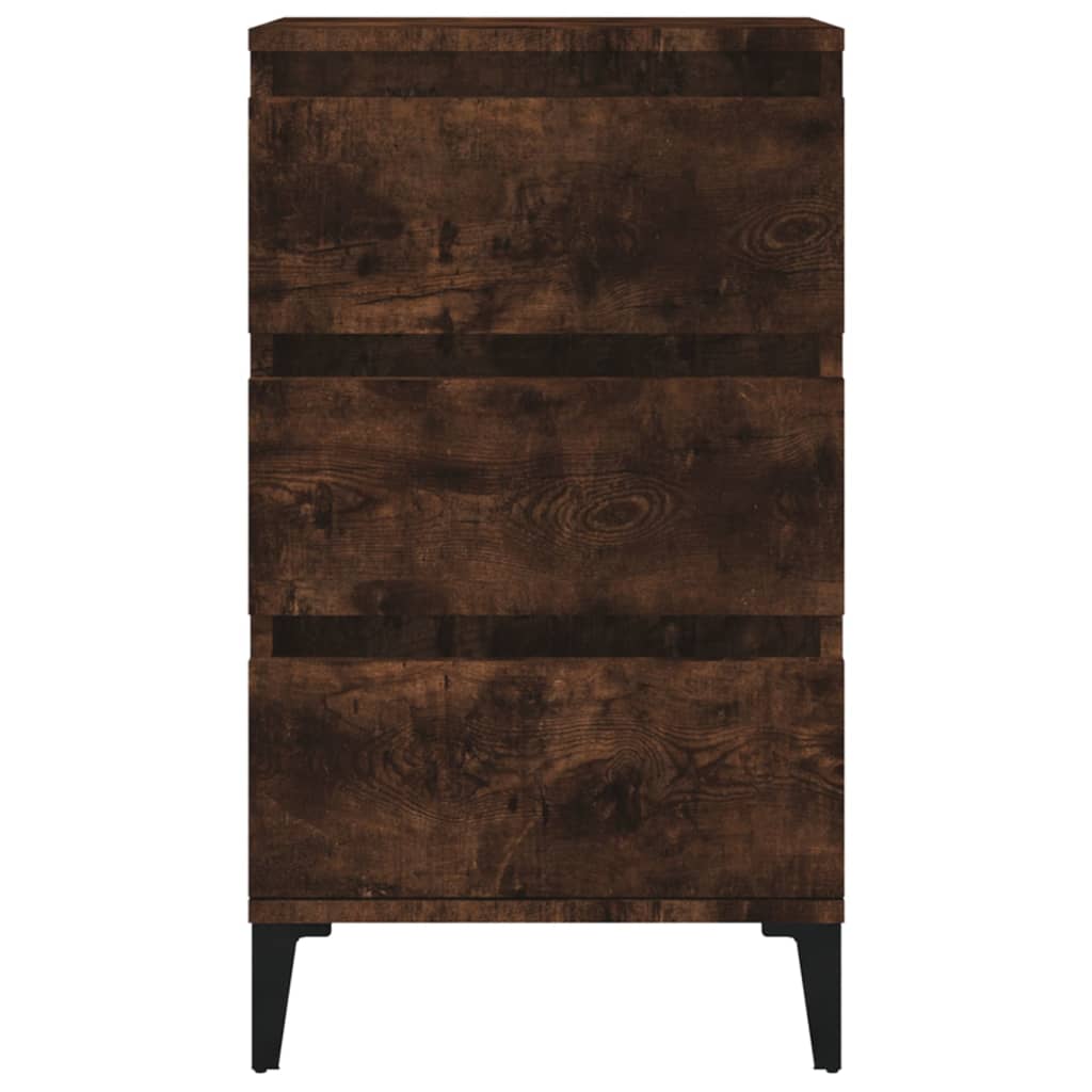 vidaXL Mesita de noche madera contrachapada roble ahumado 40x35x70 cm