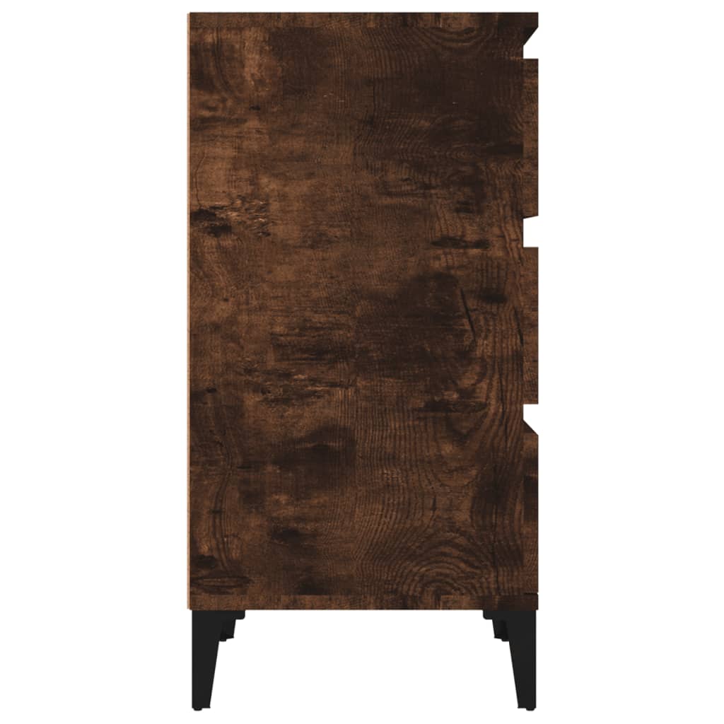 vidaXL Mesita de noche madera contrachapada roble ahumado 40x35x70 cm