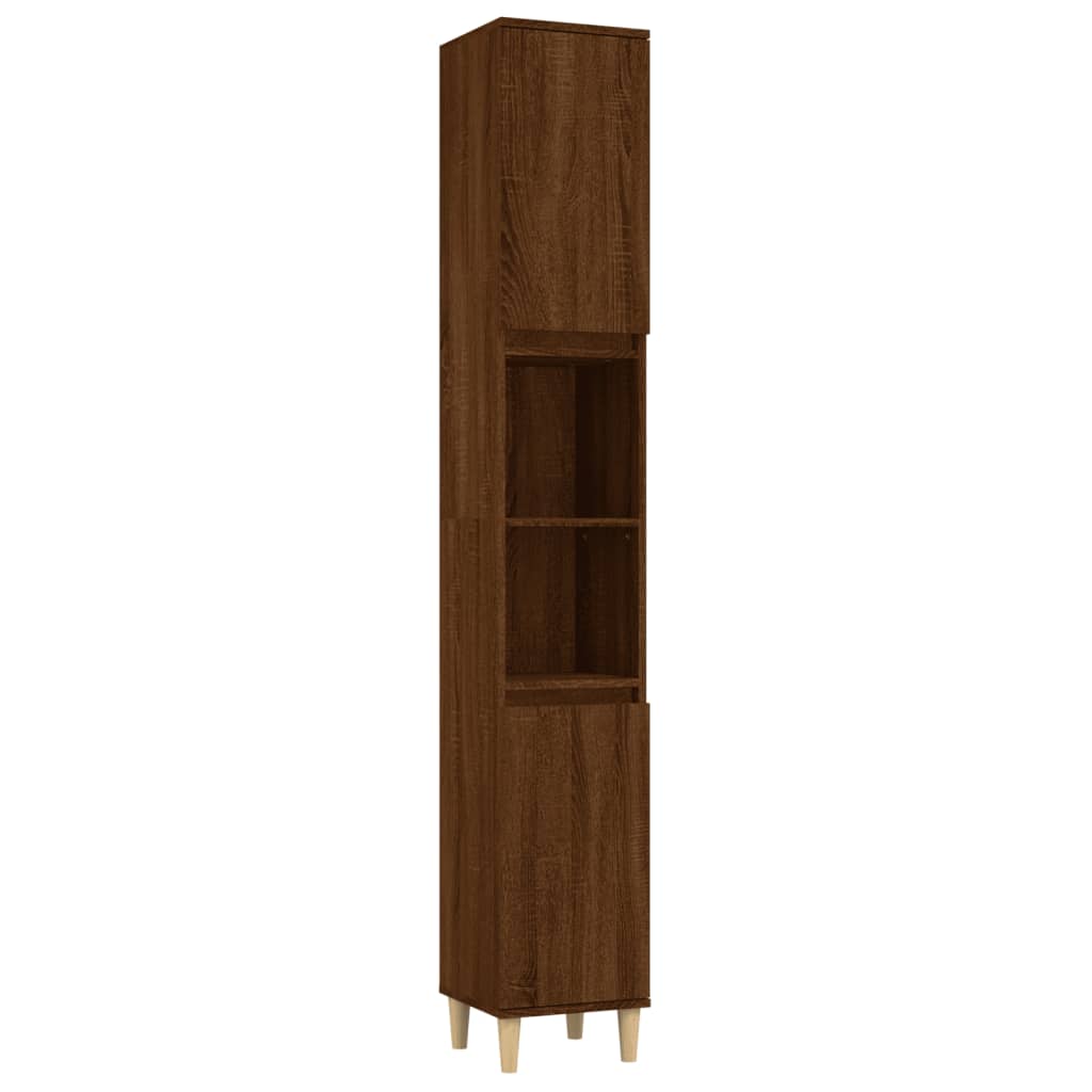 vidaXL Armario de baño madera contrachapada roble marrón 30x30x190 cm