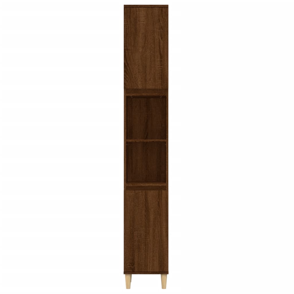 vidaXL Armario de baño madera contrachapada roble marrón 30x30x190 cm