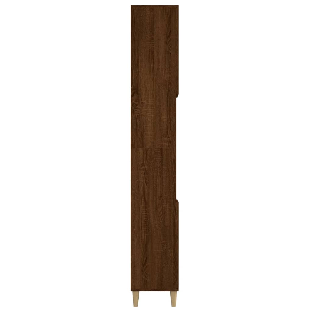 vidaXL Armario de baño madera contrachapada roble marrón 30x30x190 cm