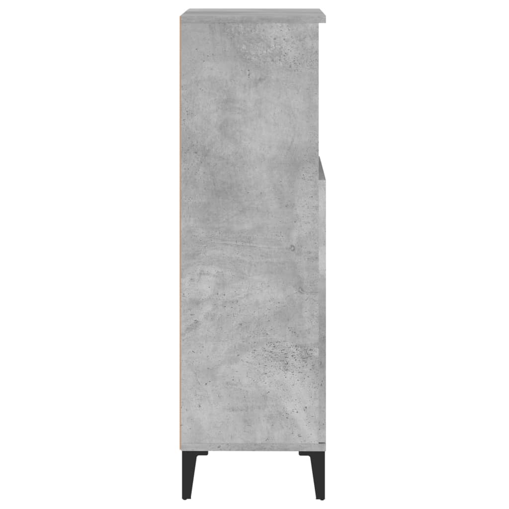 vidaXL Armario de baño madera contrachapada gris hormigón 30x30x100 cm