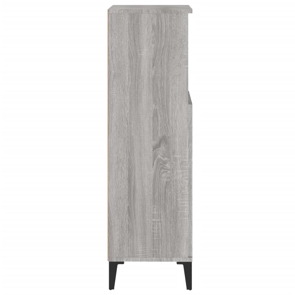 vidaXL Armario de baño madera contrachapada gris Sonoma 30x30x100 cm