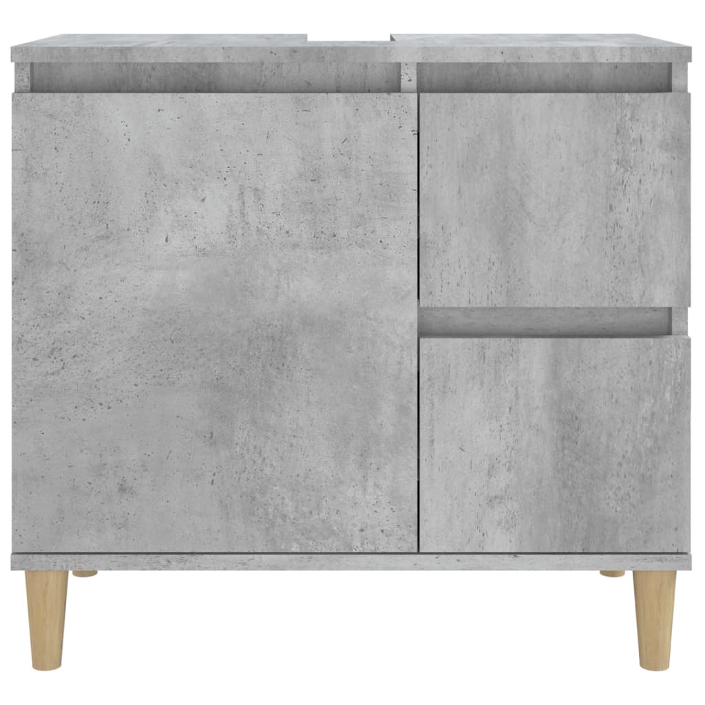 vidaXL Armario de baño madera contrachapada gris hormigón 65x33x60 cm