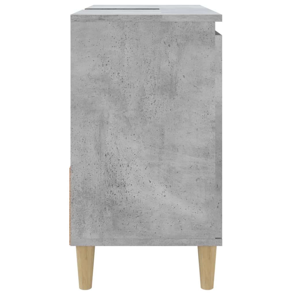 vidaXL Armario de baño madera contrachapada gris hormigón 65x33x60 cm