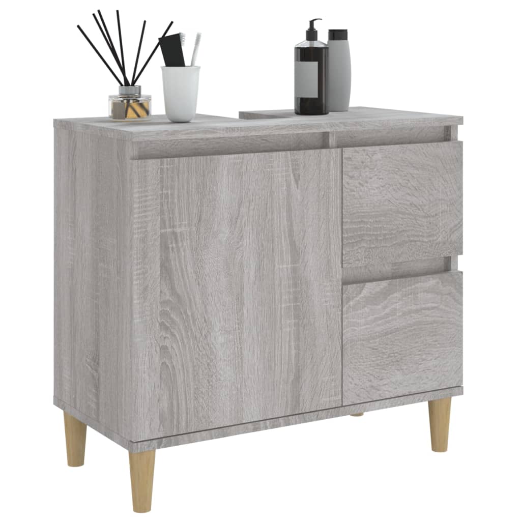 vidaXL Armario de baño madera contrachapada gris Sonoma 65x33x60 cm